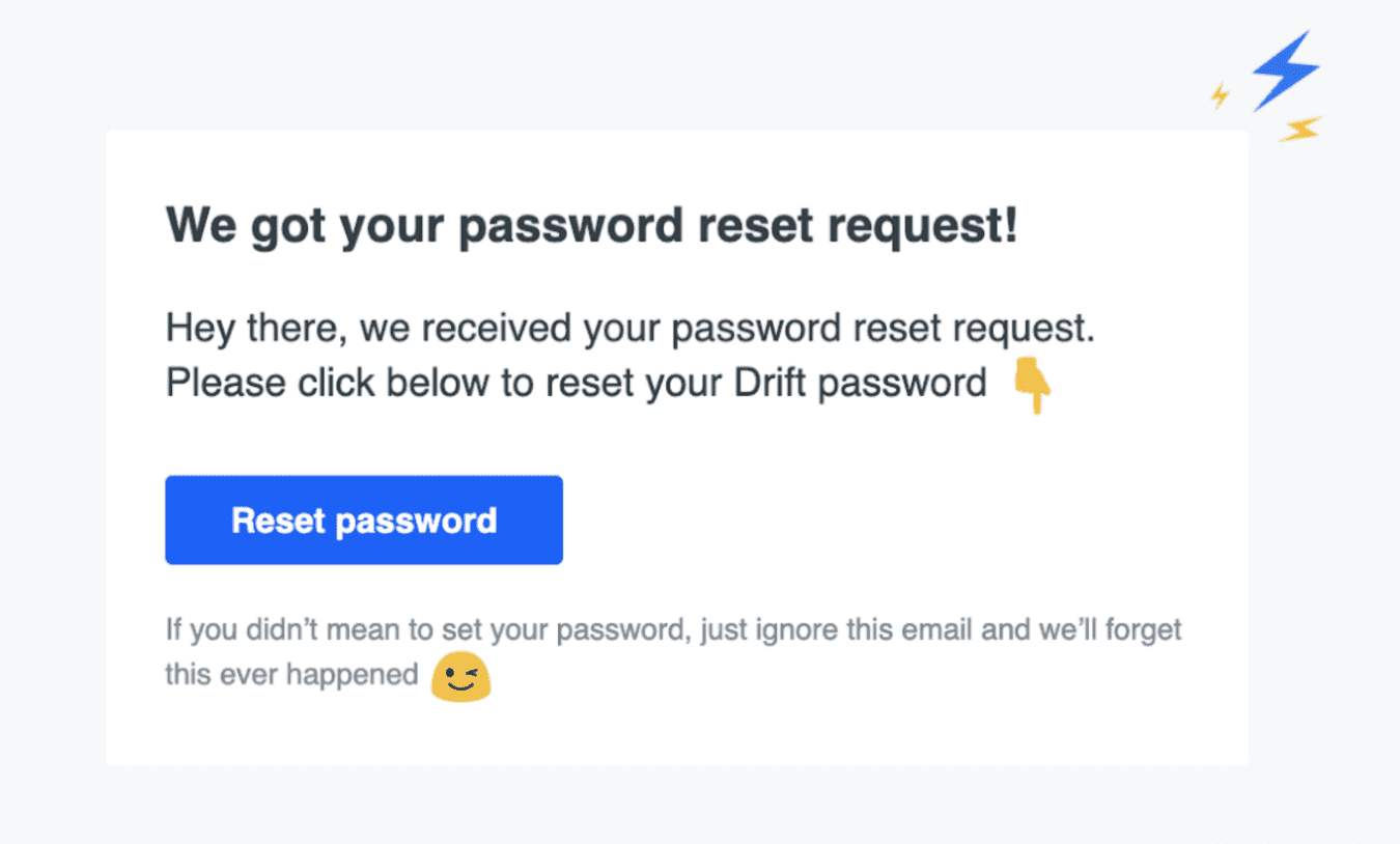reset password micro copy.