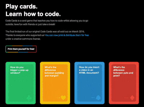 Code cards.