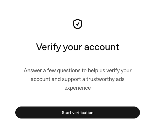 ChatGPT Ads Manager Verification Process Screenshot of ChatGPT Ads Manager Verification Process